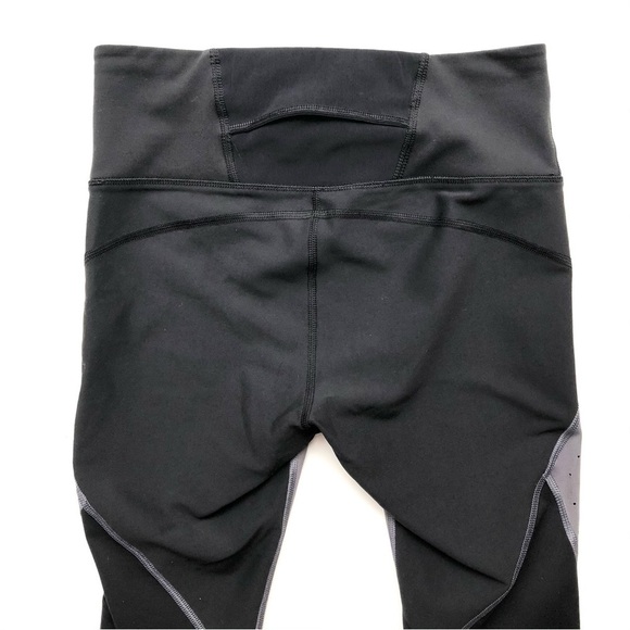 Athleta Stealth Trucool Leggings Gray Black Perforated Tights - Picture 9 of 12